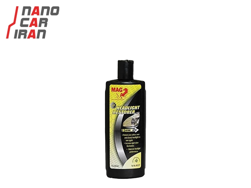 مایع پوليش از بین برنده خط و خش و براق کننده چراغ خودرو مگ MAG Headlight Restorer 236ml